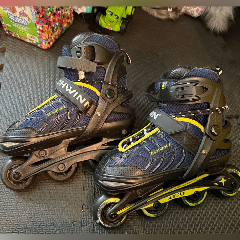 Kids Inline Skates - Blue, Yellow and Black
